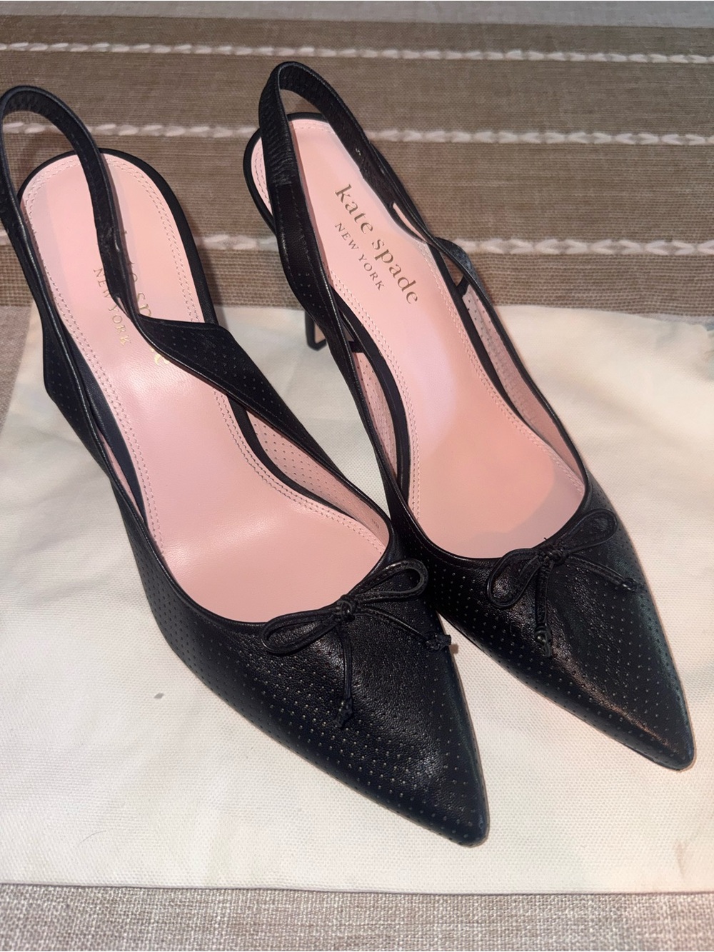 kate spade Black Pointed-Toe Veronica Slingback Pumps